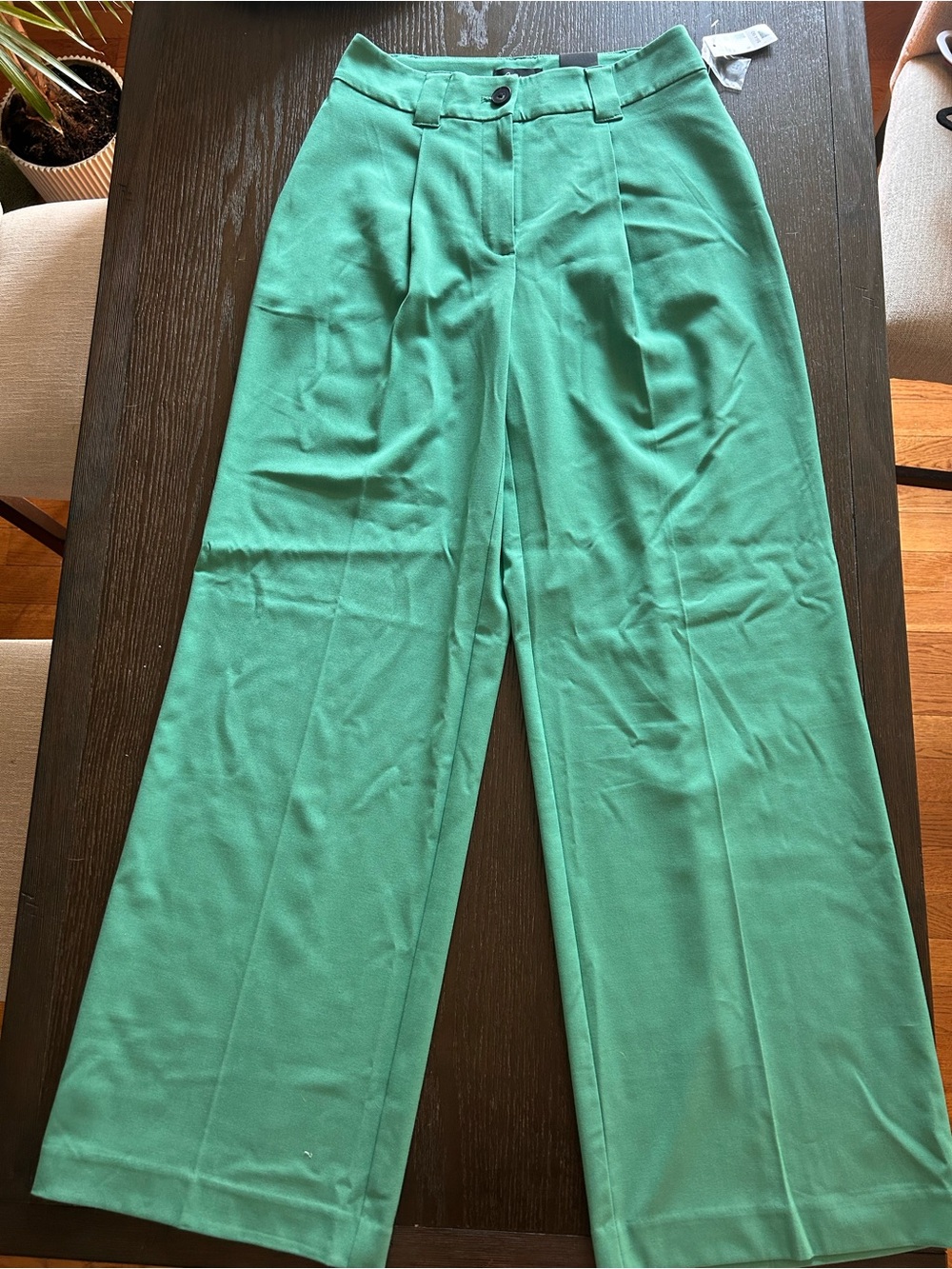 Reitmans Wide-Leg High-Rise Pants in Mint Green